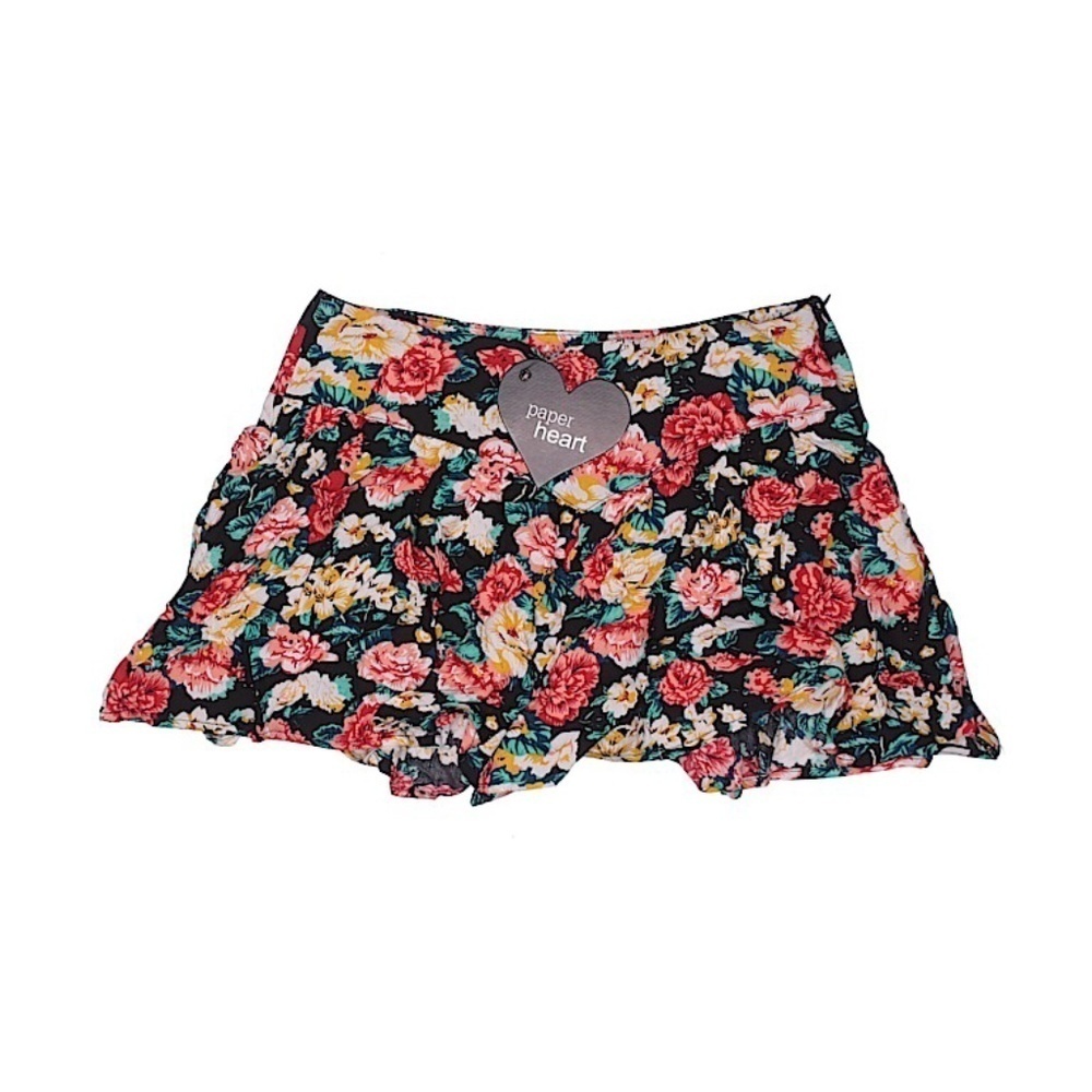 Paper Heart | Red Floral High Waisted Shorts Sz 8